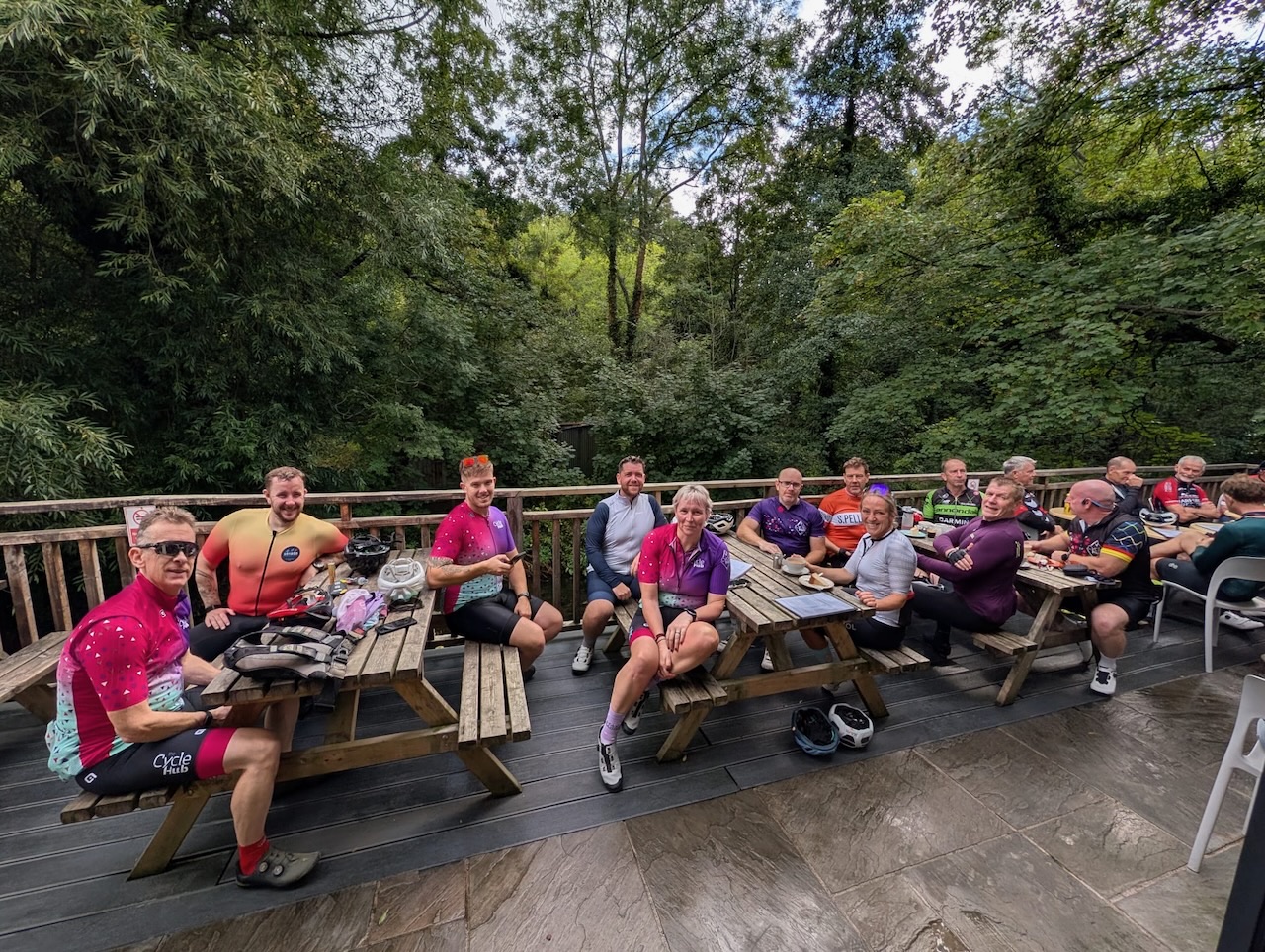 The Cycle Hub cycling community gathered during a group ride