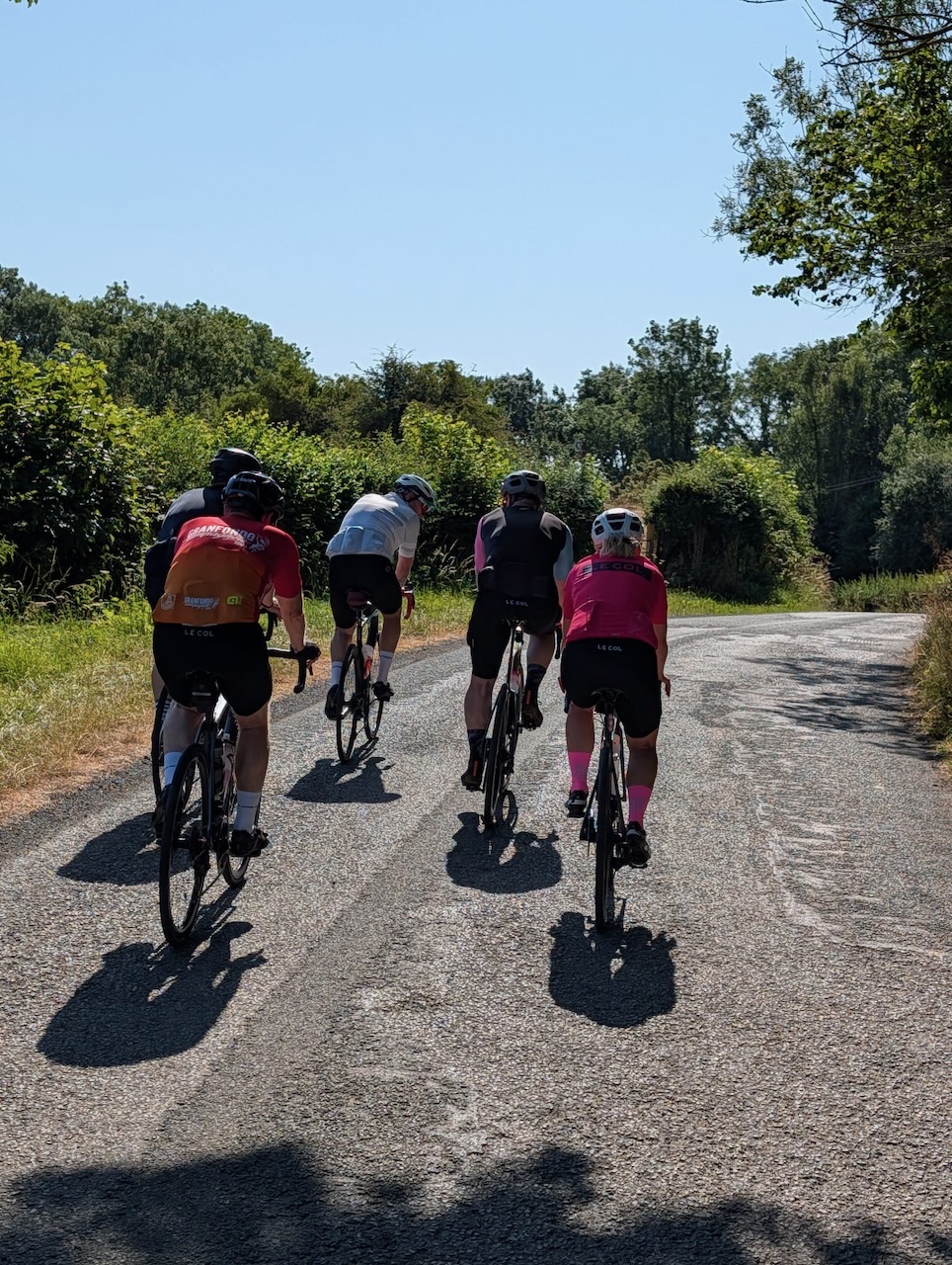Cycle Hub riders on a country road